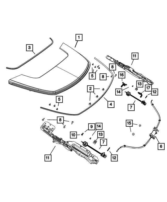 68027050AB - Body Sheet Metal Except Doors: Tonneau Panel Seal for Chrysler: 200, Sebring Image