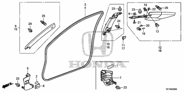 Pillar Garnish for 2012 Honda Accord #0