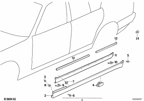Cover Door Sill / Wheel Arch for 1995 BMW 540i #0