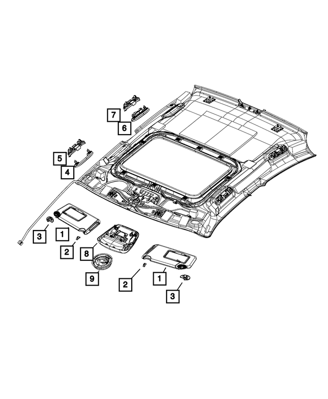 5PJ87DX9AC - Electrical: Illuminated Visor, Left for Mopar Image