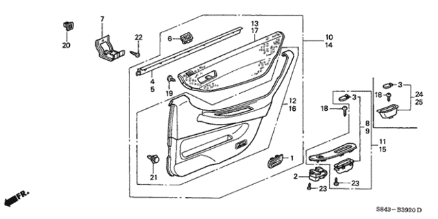 Rear Door Lining for 2001 Honda Accord #0
