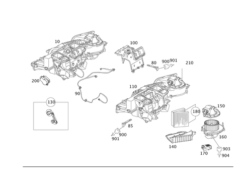 Heater and Evaporator Housing with Blower and Wiring Harness for 2010 Mercedes-Benz SLK300 #0