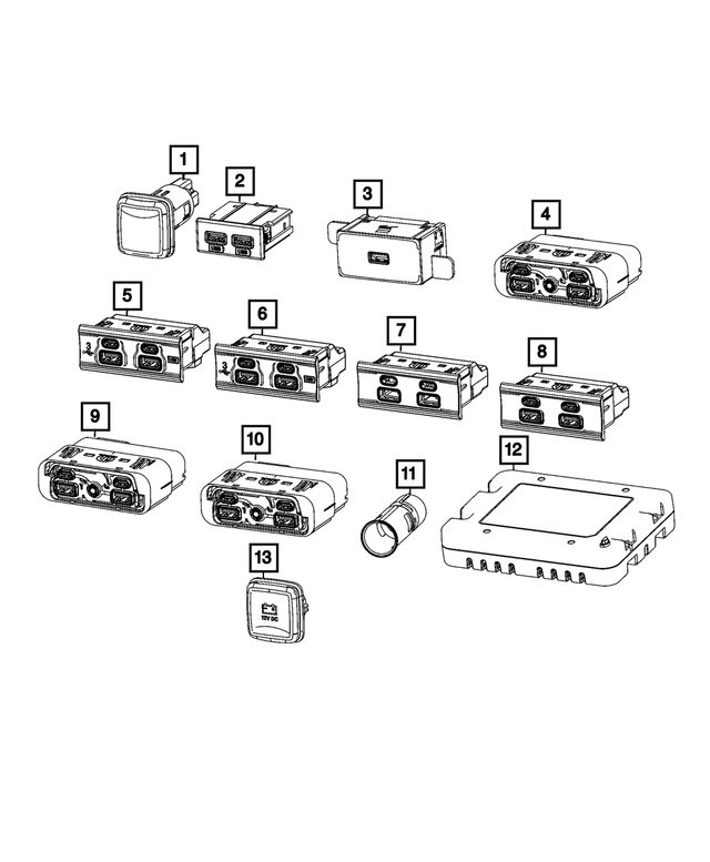 « 68487349AB – Electrical : Orifice De Charge Usb pour Mopar Image »