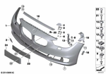51117332666 - Vehicle Trim: Trim Cover, Bumper, Primed, Front for BMW Image