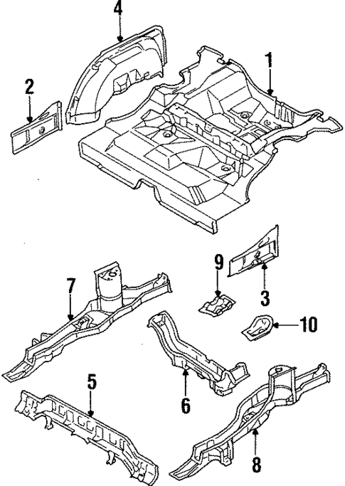 Rear Floor & Rails for 1996 Suzuki Swift #0