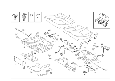 Rear Seat Cushion, Rear Backrest for 2003 Mercedes-Benz ML55 AMG #0