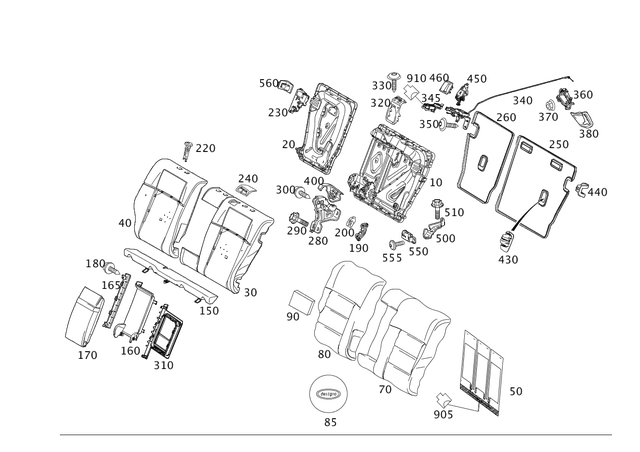 2129200732 - Rear Seat: Backrest Frame for Mercedes-Benz: E350, E63 AMG, E63 AMG S Image image