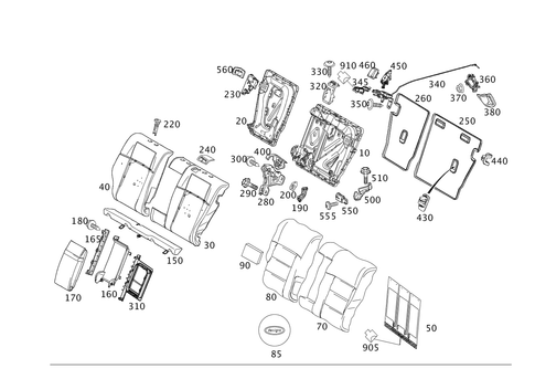 Folding Rear Backrest for 2012 Mercedes-Benz E350 #0