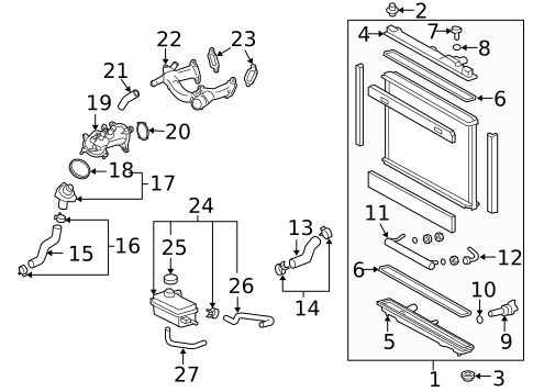 Radiator & Components for 2013 Lexus LS460 #0