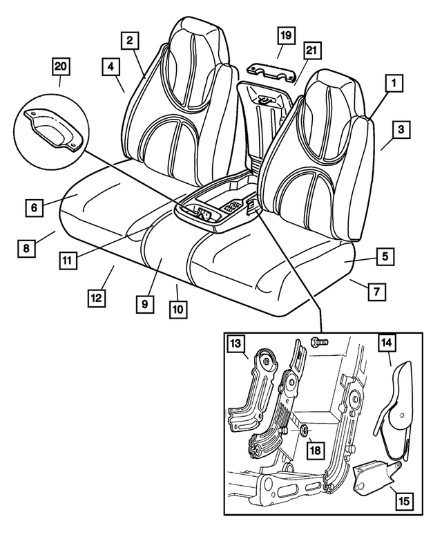UR371DVAA - Interior Trim: Seat Back Cover for Mopar Image image