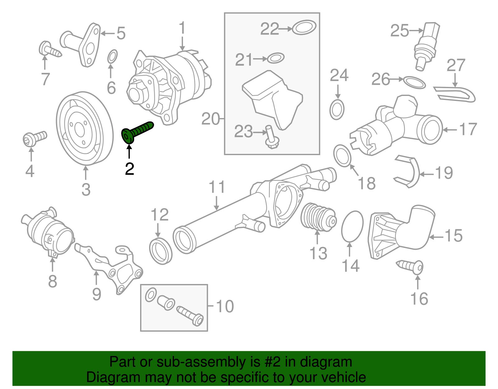 Water Pump Bolt - Porsche (N-105-268-02)