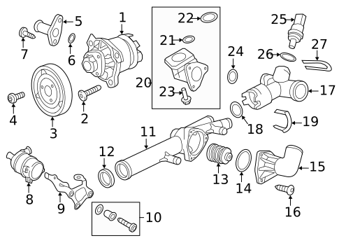 Thermostat & Housing for 2014 Porsche Cayenne #0