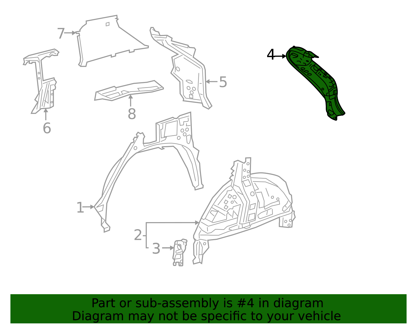 2022-2026 Toyota Corolla Cross Body D-Pillar Reinforcement 61704