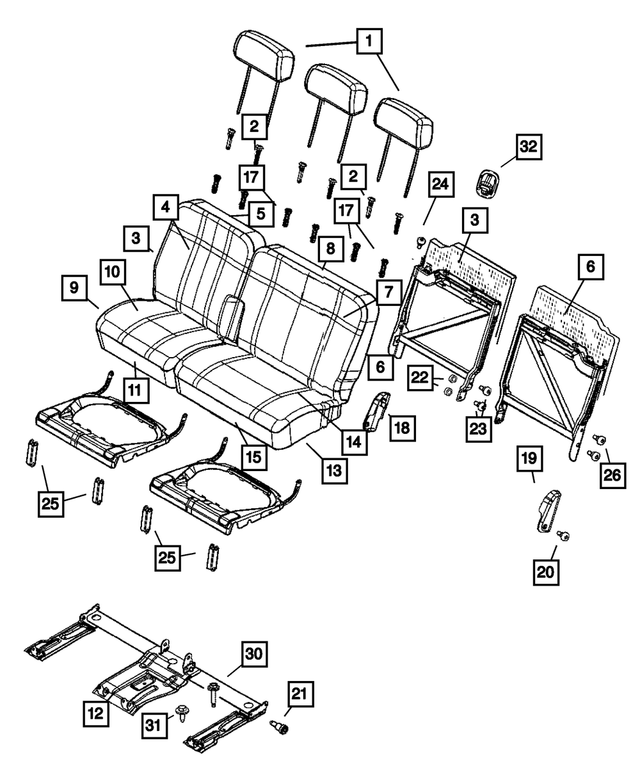 1FQ681J3AA - Interior Trim: Rear Headrest for Mopar Image