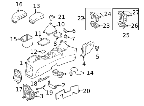 Front Console for 2009 Kia Sportage #0