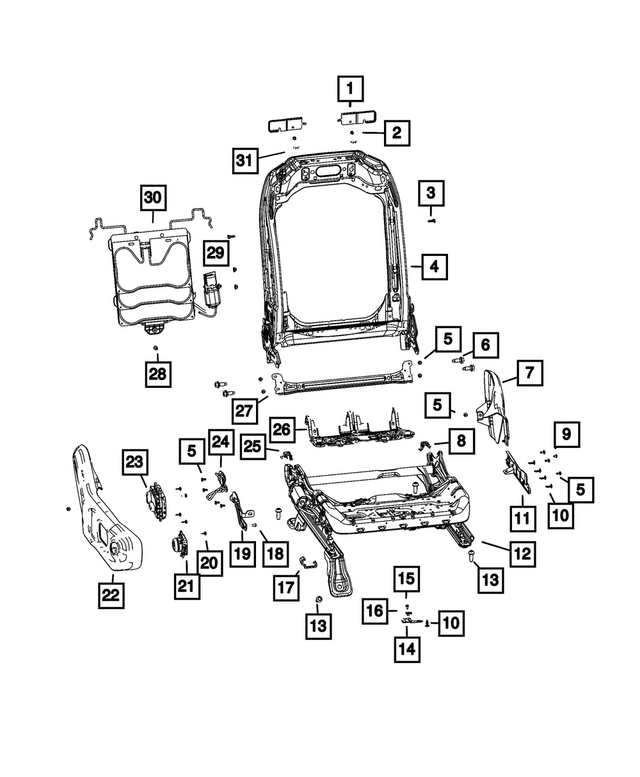 68623917AB - Interior Trim: Front Seat Back Frame for Mopar Image