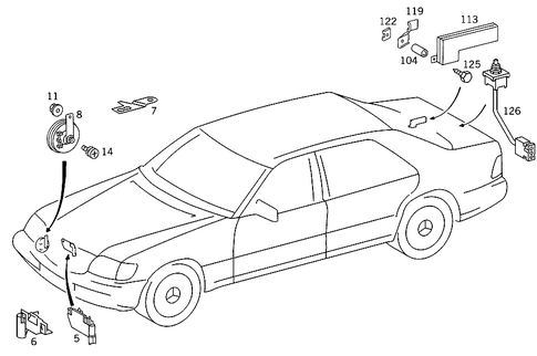 Burglary Alarm System and Infrared Closing System for 1993 Mercedes-Benz 300SD #1