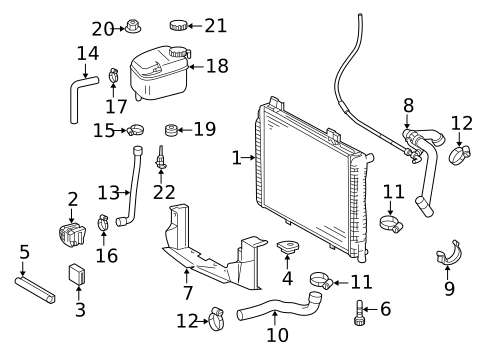 Radiator & Components for 2004 Mercedes-Benz SLK 32 AMG&reg; #0