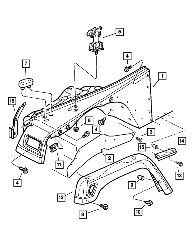 6100583 - Body Sheet Metal Except Doors: Hex Head Screw And Washer for Mopar Image