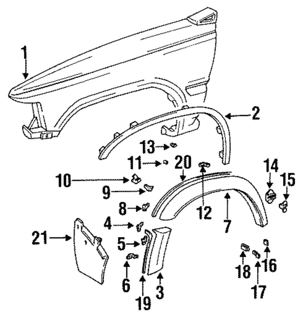53877-35010 - Extension Retainer Clip 1992-1995 Toyota
