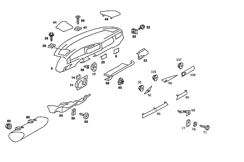 Instrument Panel for 1989 Mercedes-Benz 190D #1