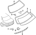 K22150902B - : Glass Weather-Strip for Kia: Sephia Image
