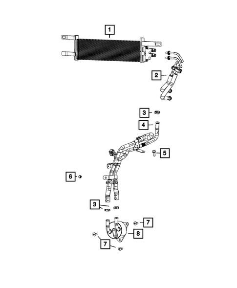Transmission Oil Cooler, and Lines for 2018 Jeep Compass #0