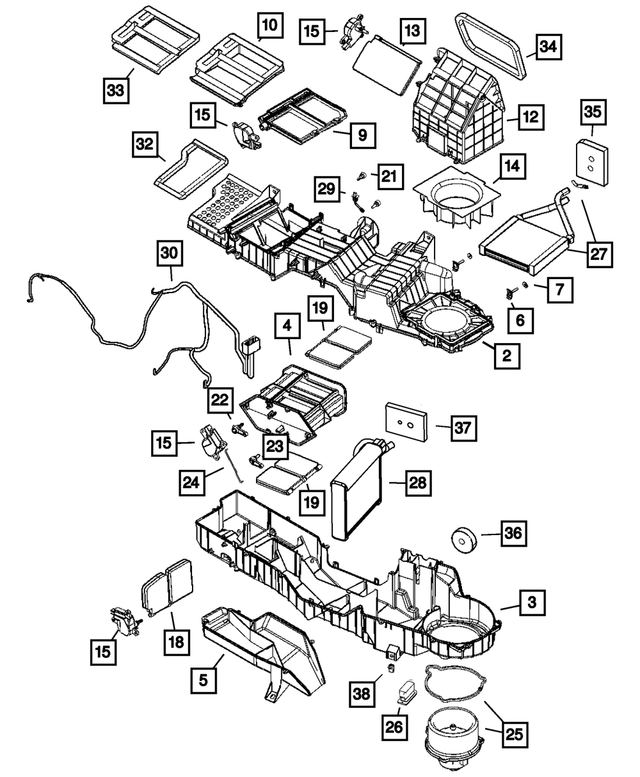 68004228AA - Air Conditioning &amp; Heater: Heater Core for Mopar Image image
