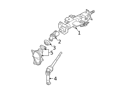 Steering Column Assembly for 2003 Nissan Murano #0