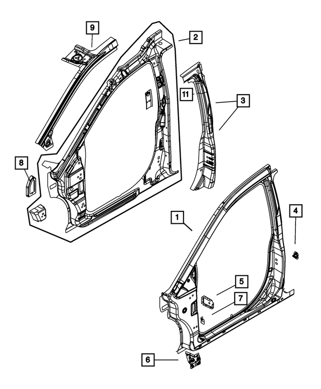 4894697AA - Body Sheet Metal Except Doors: Fender Bracket, Left for Mopar Image