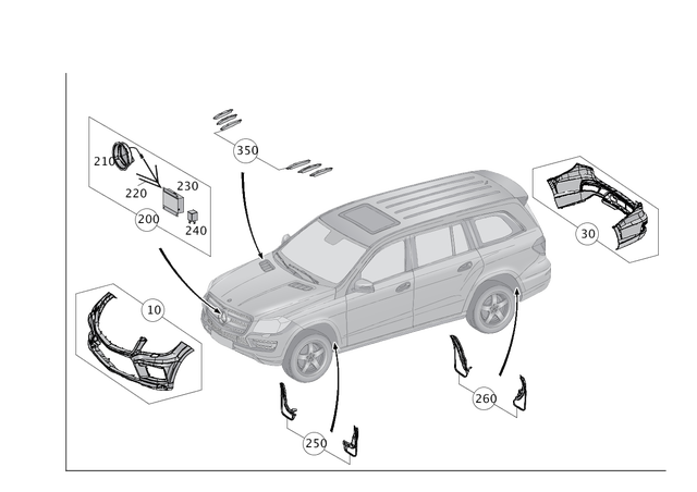 1668106201 - Exterior Detachable Parts: Mercedes Star for Mercedes-Benz: GL350, GL450, GL550, GL63 AMG, GLE300d, GLE350, GLE400, GLE43 AMG, GLE450 AMG, GLE550e, GLE63 AMG, GLE63 AMG S, GLS350d, GLS450, GLS550, GLS63 AMG, ML250, ML350, ML400, ML550, ML63 AMG Image