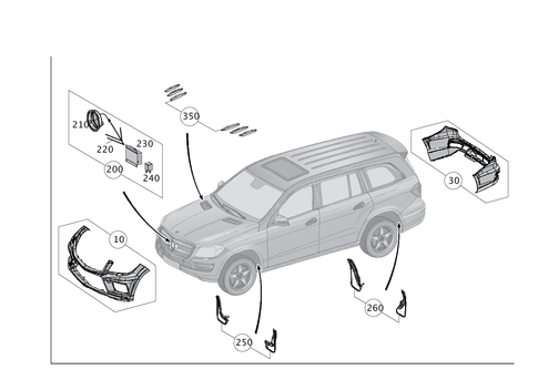Exterior Detachable Parts for 2017 Mercedes-Benz GLS350d #0