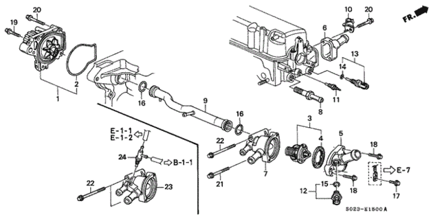 Water Pump - Thermostat (SOHC) for 1997 Honda Civic #0
