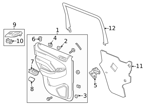 Interior Trim - Rear Door for 2017 GMC Yukon #0