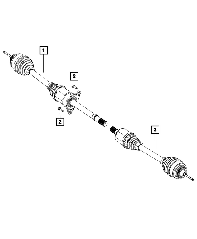 68548974AE - Differential and Drive Line: Axle Half Shaft for Mopar Image