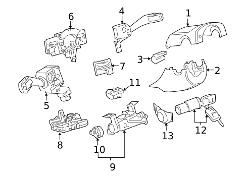Shroud, Switches & Levers for 2006 Volkswagen Rabbit #0
