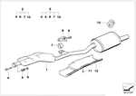 18101247442 - Exhaust System: Rear Muffler for BMW Image