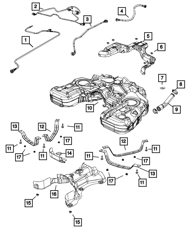 68382400AA - Fuel and Accelerator Pedal: Fuel Sensor And Tube for Dodge: Durango | Jeep: Grand Cherokee, Grand Cherokee WK Image