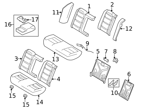 Rear Seat Components for 2009 Ford Taurus #1