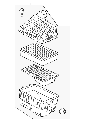 5Q0129607AD - Engine: Air Filter and Housing Assembly for Audi Image