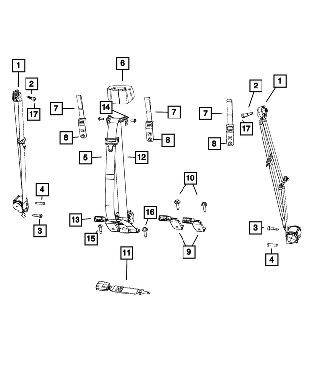7LR321DMAA - : Rear Outer Seat Belt for Mopar Image
