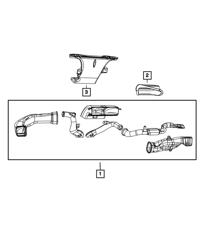 55361228AB - Air Conditioners and Heaters: Defroster Duct for Mopar Image