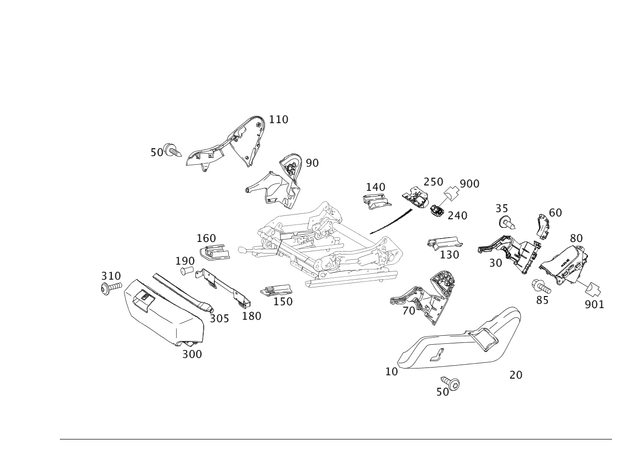 2129110100 - Driver Seat: Bracket for Mercedes-Benz Image image