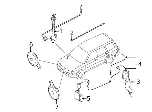 Antenna & Radio for 1998 Subaru Forester #0