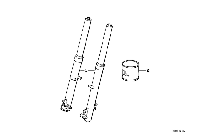 31429062158 - Front Axle, Front Suspension: Telescopic Fork Oil Type 1 - 1000ML for BMW-Motorrad Image