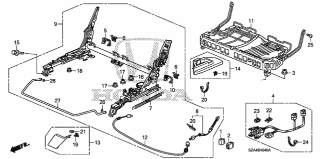 Middle Seat Components (L.) for 2012 Honda Pilot #0