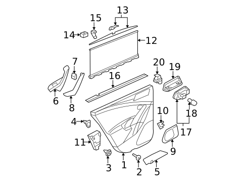 Interior Trim - Rear Door for 2009 Volkswagen Passat #0