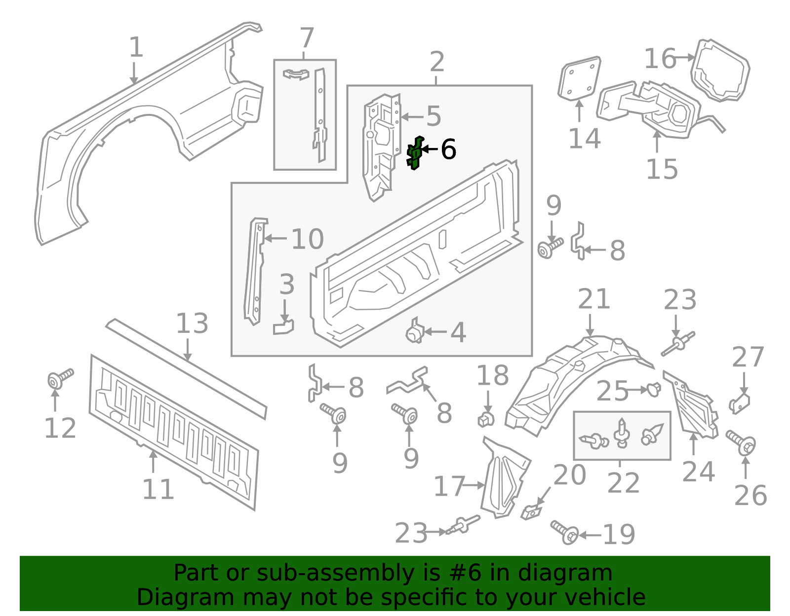 KB3Z-9941058-A - 2019-2023 Ford Ranger - Rear Pillar Reinforcement ...