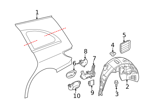 Quarter Panel & Components for 2007 Mercedes-Benz R320 #0