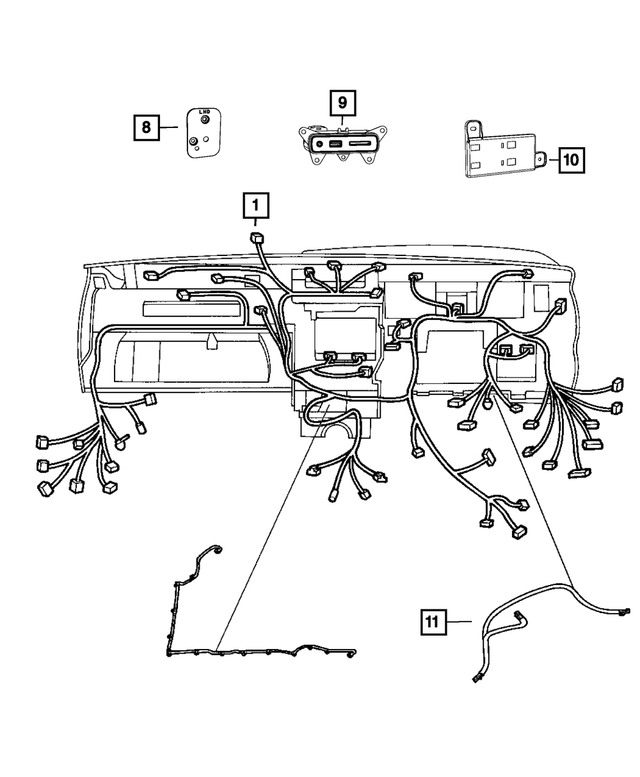 68333536AB - : Instrument Panel Wiring, Export for Mopar Image